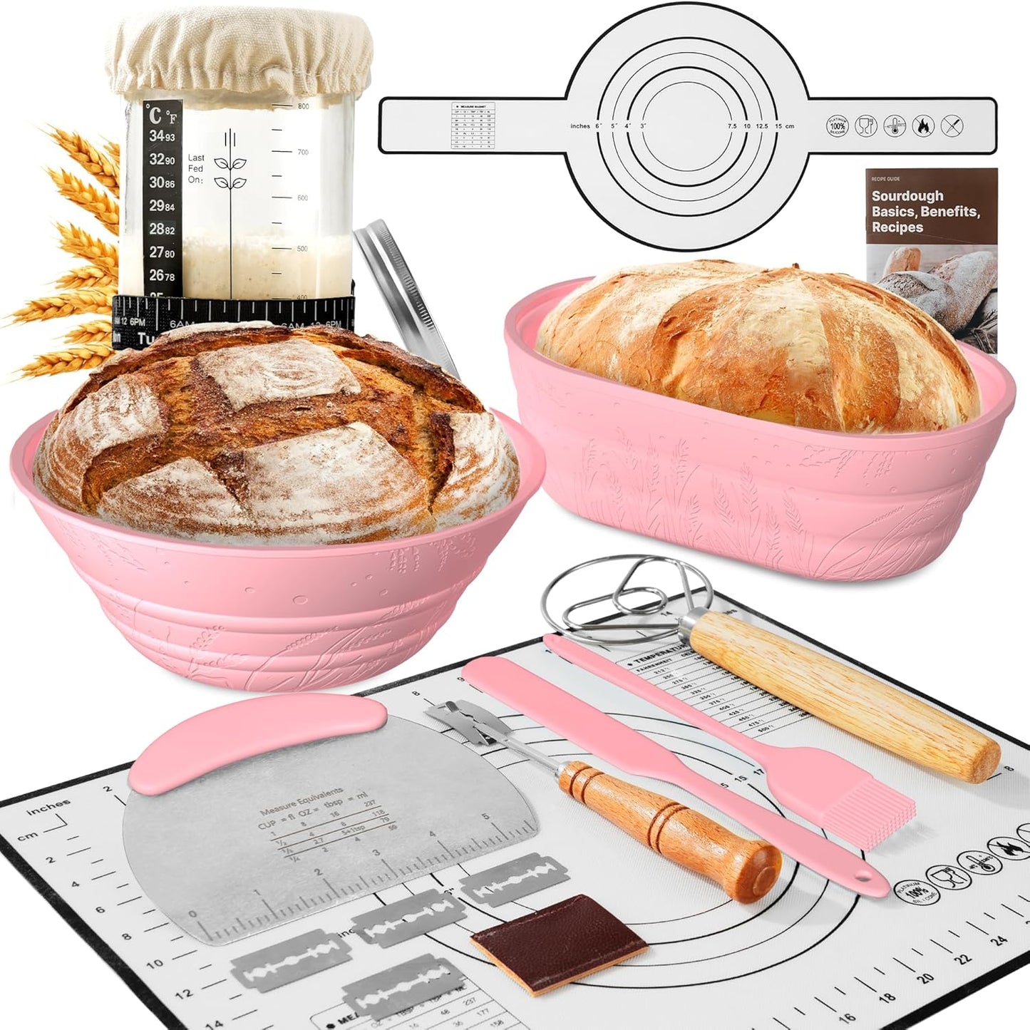 Complete Sourdough Starter Kit for Beginners with Baking Supplies