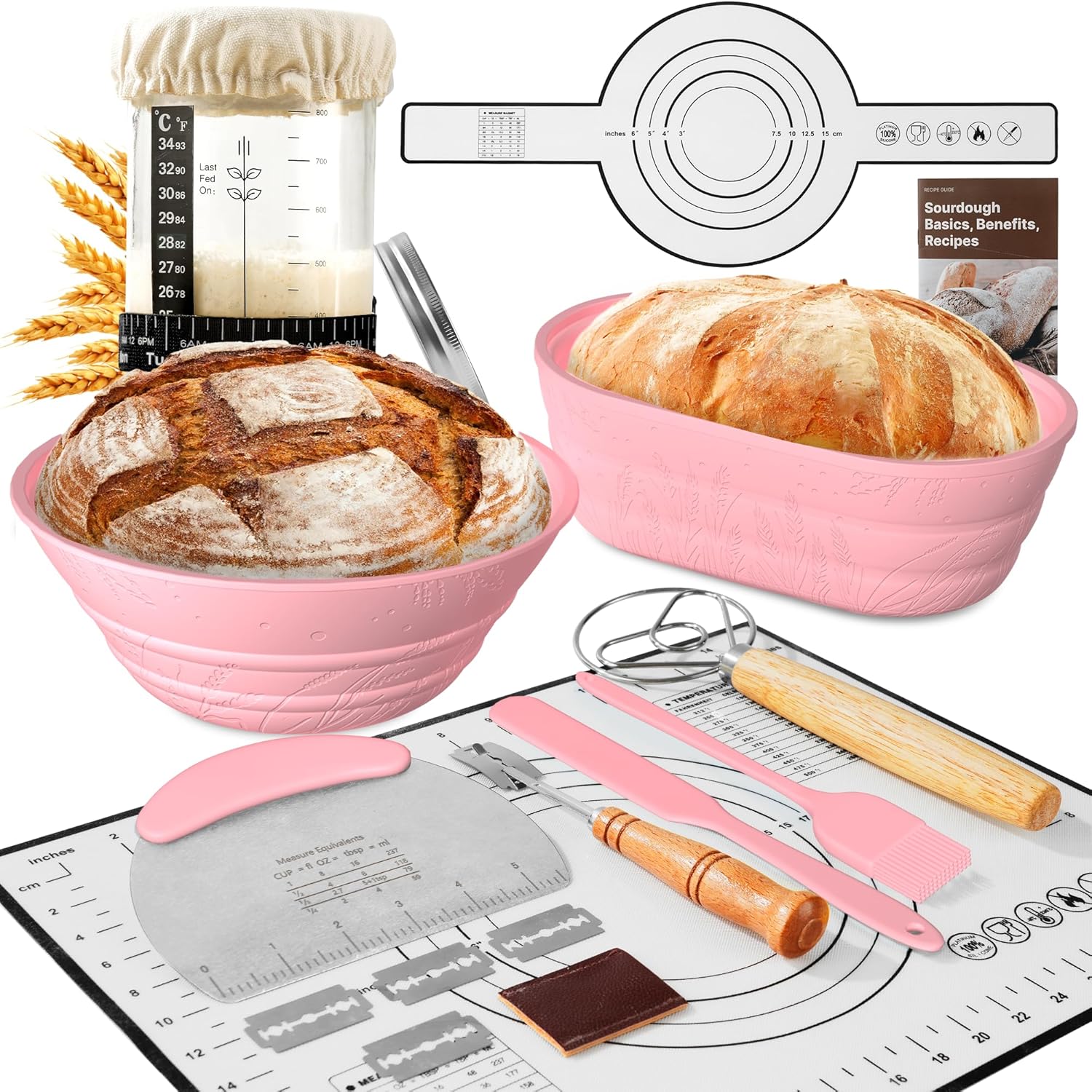 Complete Sourdough Starter Kit for Beginners with Baking Supplies