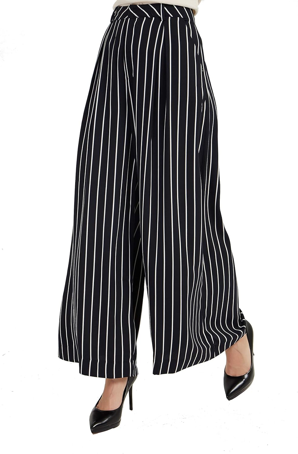 Tronjori Women High Waist Casual Wide Leg Palazzo Pants Review