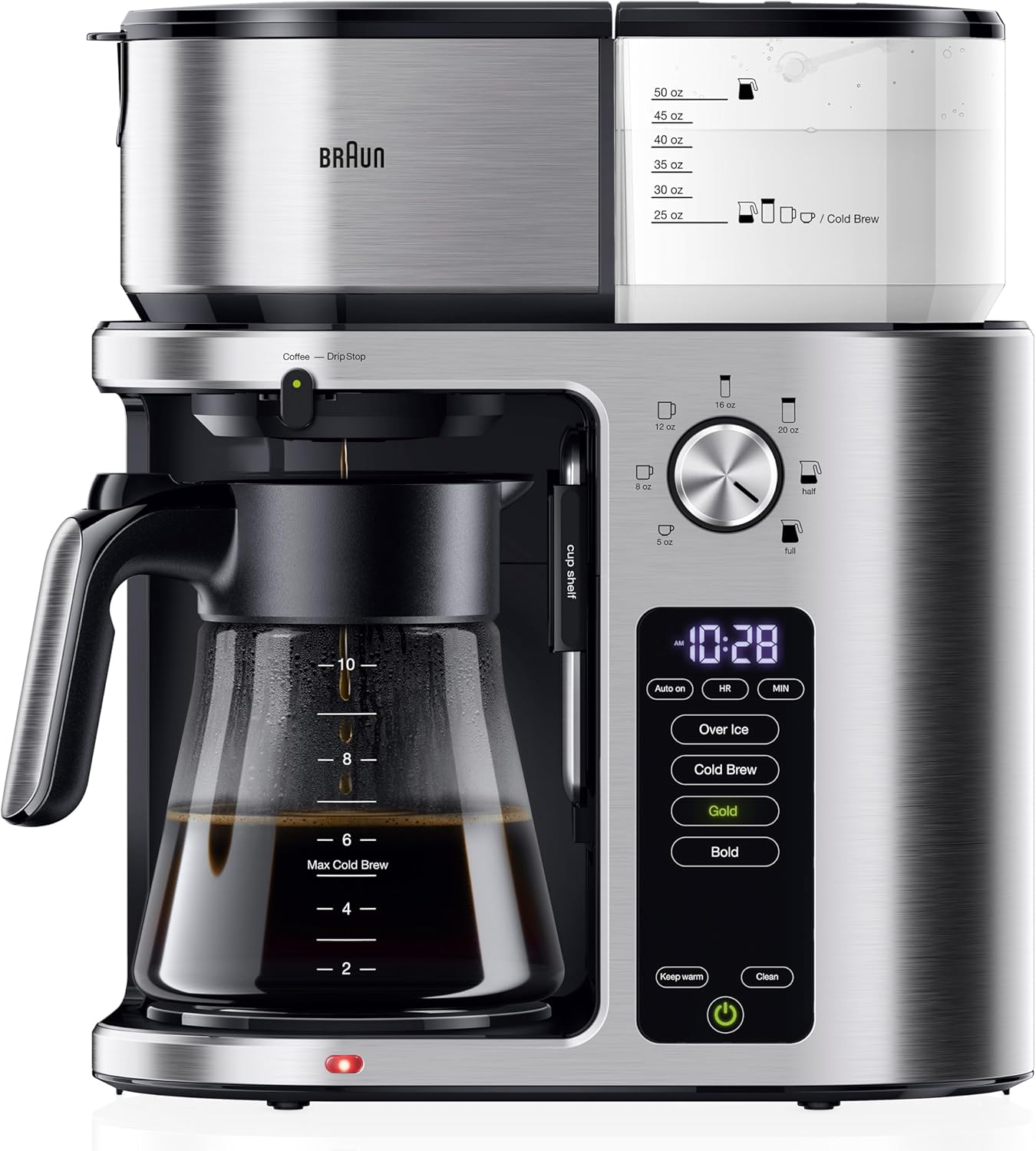 Braun MultiServe Plus 10-Cup Drip Coffee Maker for Every Taste