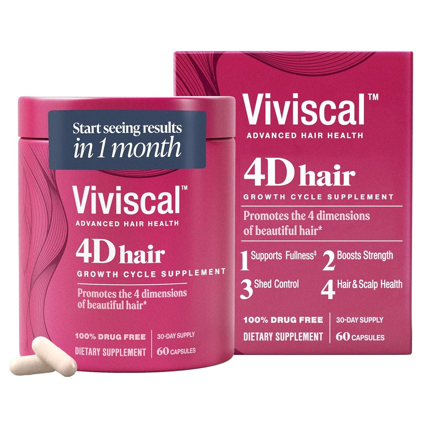 Viviscal 4D Hair Growth Cycle Supplements for Women, 60 Count