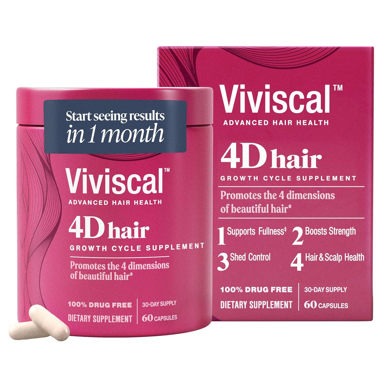 Viviscal 4D Hair Growth Cycle Supplements for Women, 60 Count