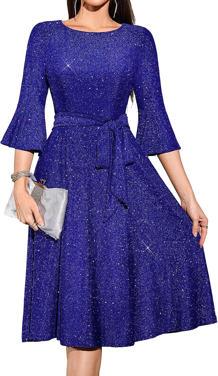 Vintage Bell Sleeve Women's Church Dresses for Weddings & Parties