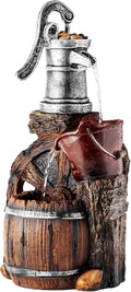 Tiered Rustic Barrel and Pump Water Fountain - Old-Fashioned Waterfall