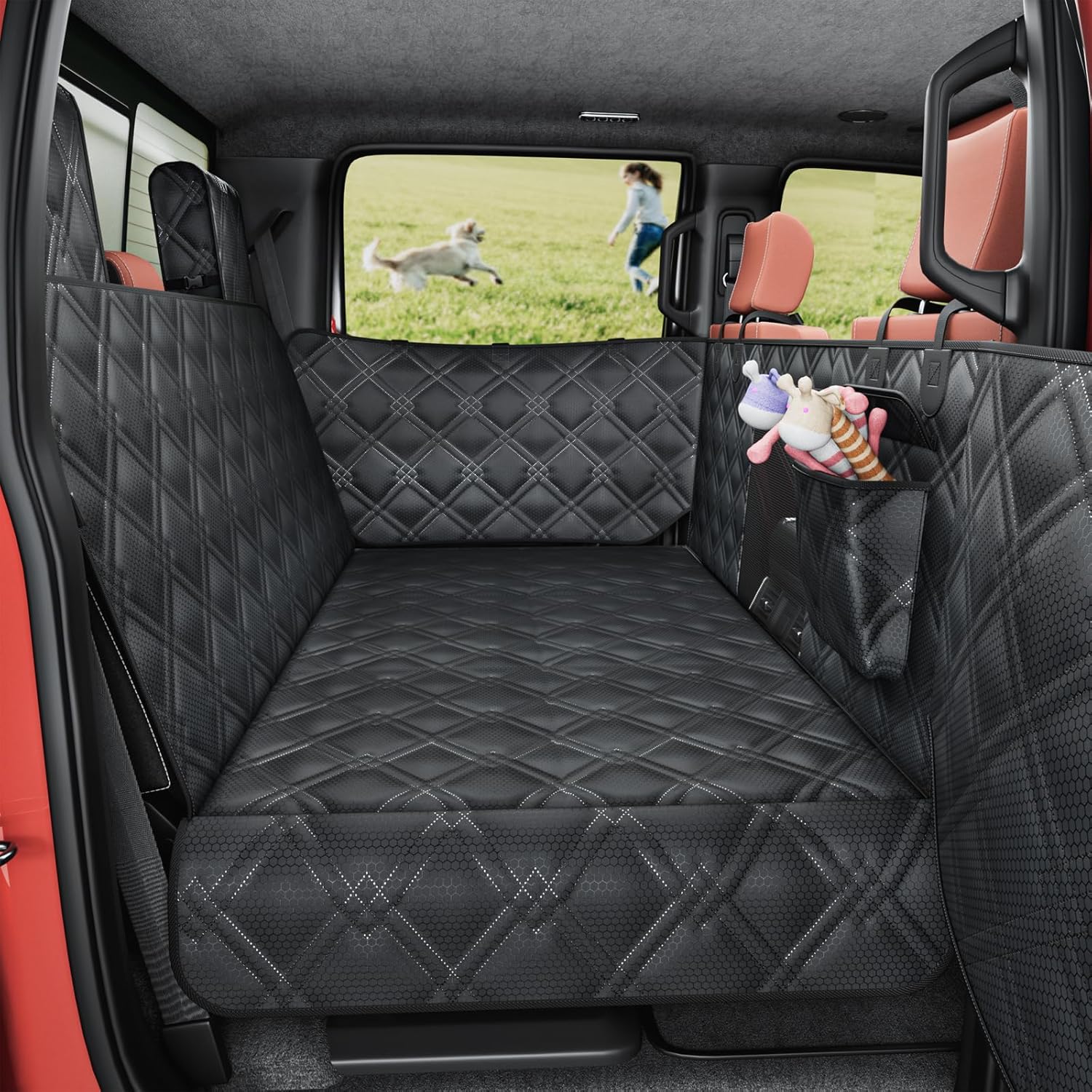 Truck Back Seat Extender for Dogs - Waterproof Pet Seat Cover