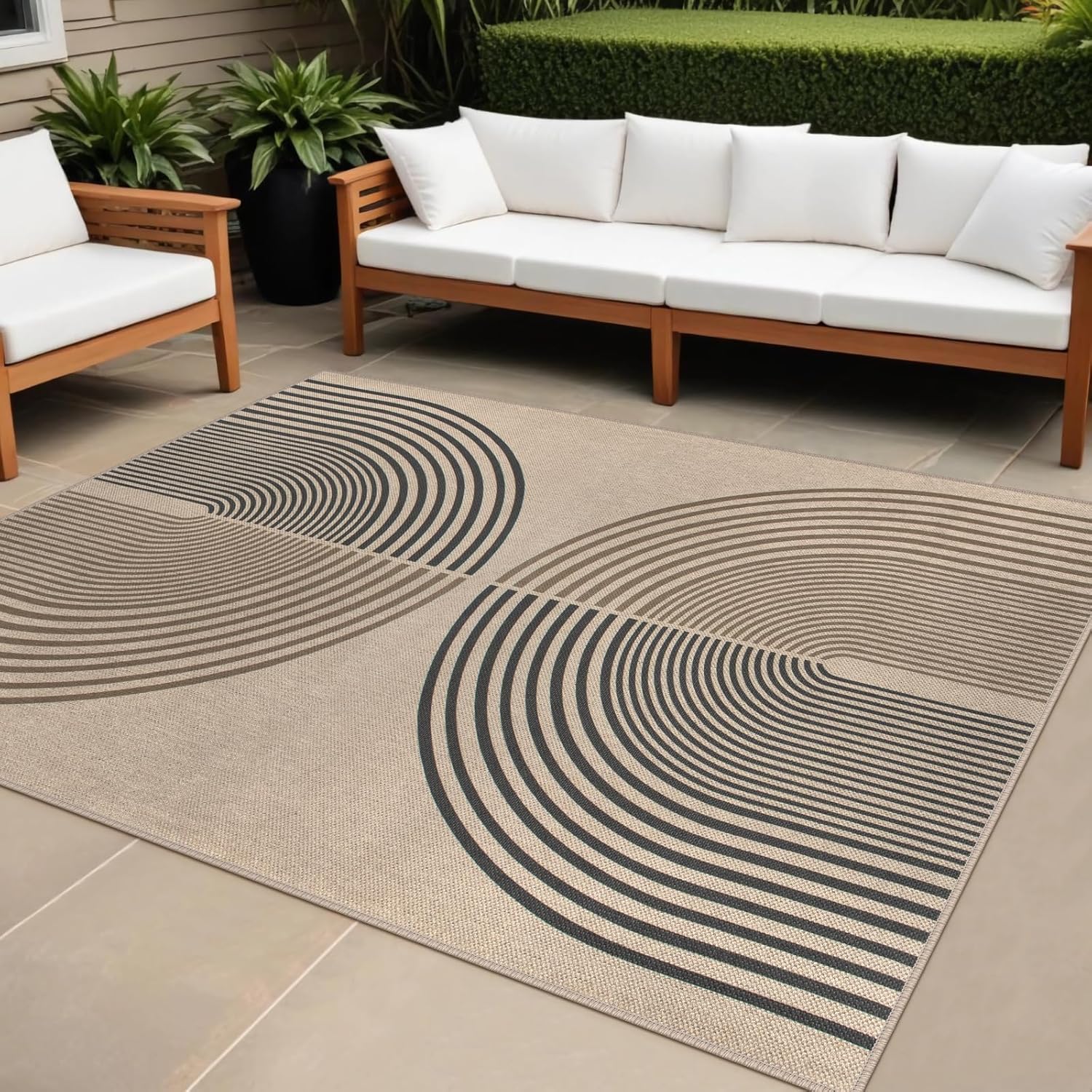 Easy Jute Indoor Outdoor 5x7 Rug for Modern Living Spaces