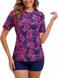Halcurt Women's Built in Bra Rash Guard Two Piece Swimsuit - UPF