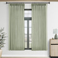 Sage Green Pinch Pleated Linen Curtains for Living Room 63 Inch