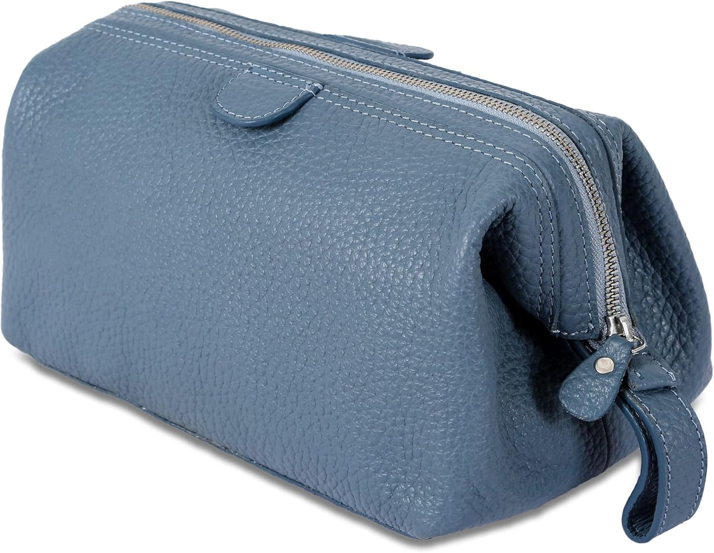 KomalC Premium Buffalo Leather Toiletry Bag for Travel Essentials