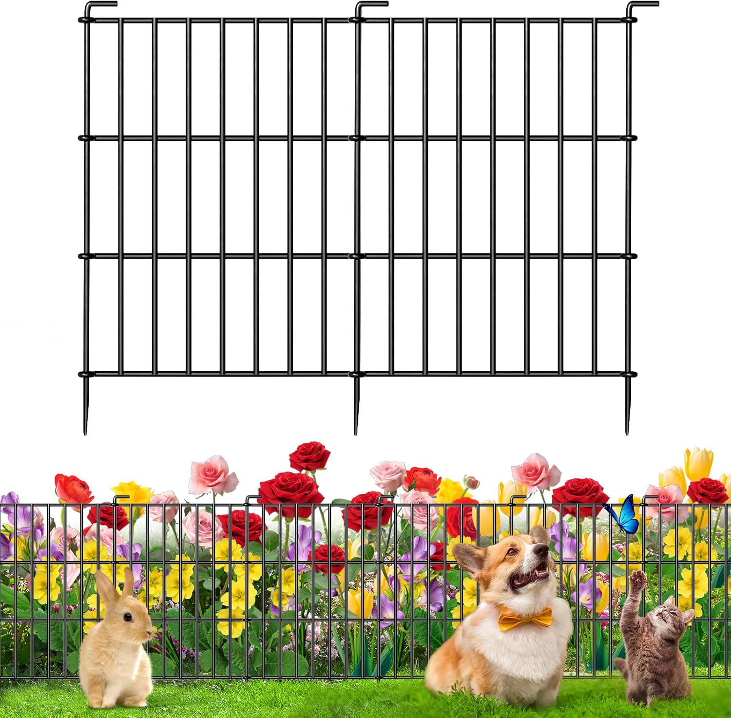 25 Panels Animal Barrier Fence for Garden Protection and Style