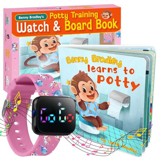 Potty Training Watch & Board Book for Kids - Fun Reminders