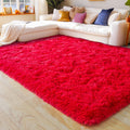 KING DARE 6x9 Area Rugs for Living Room Red Plush Carpet