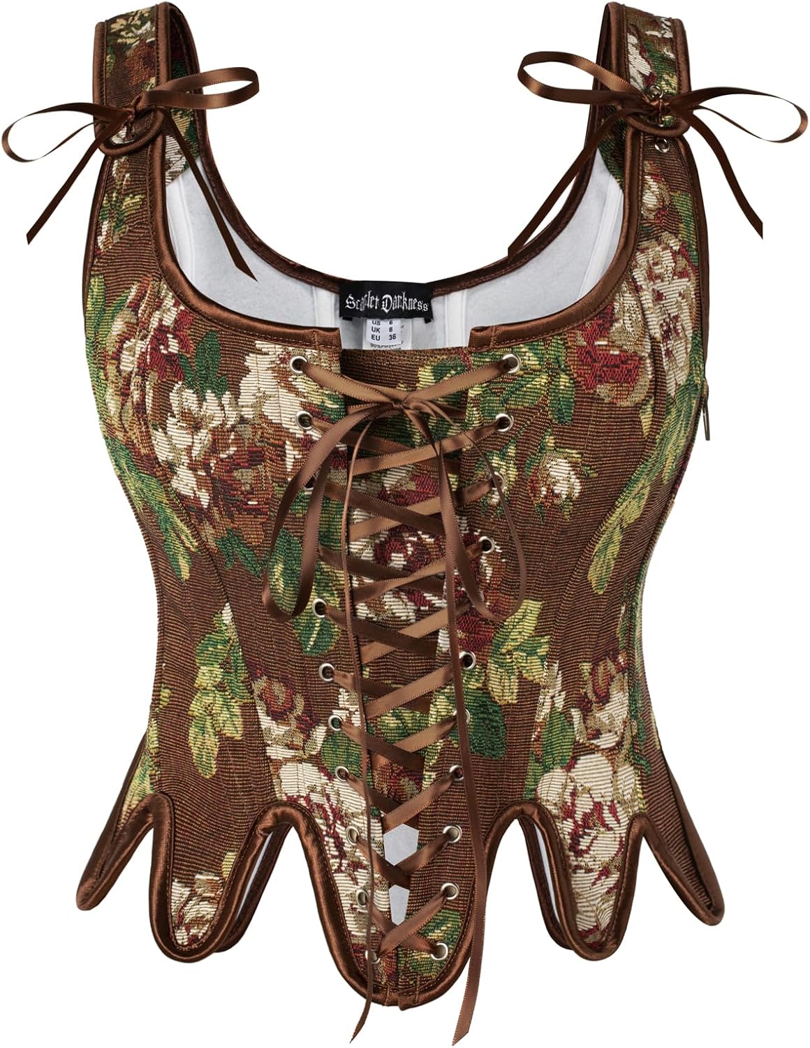 Scarlet Darkness Corset Tops for Women with Floral Lace Design