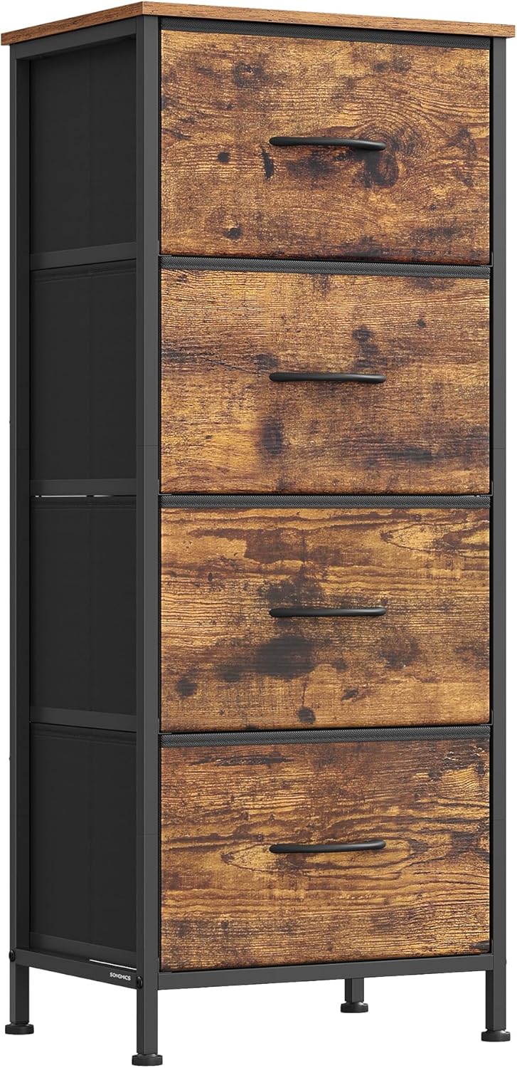 SONGMICS Dresser for Bedroom with 4 Non-Woven Fabric Drawers