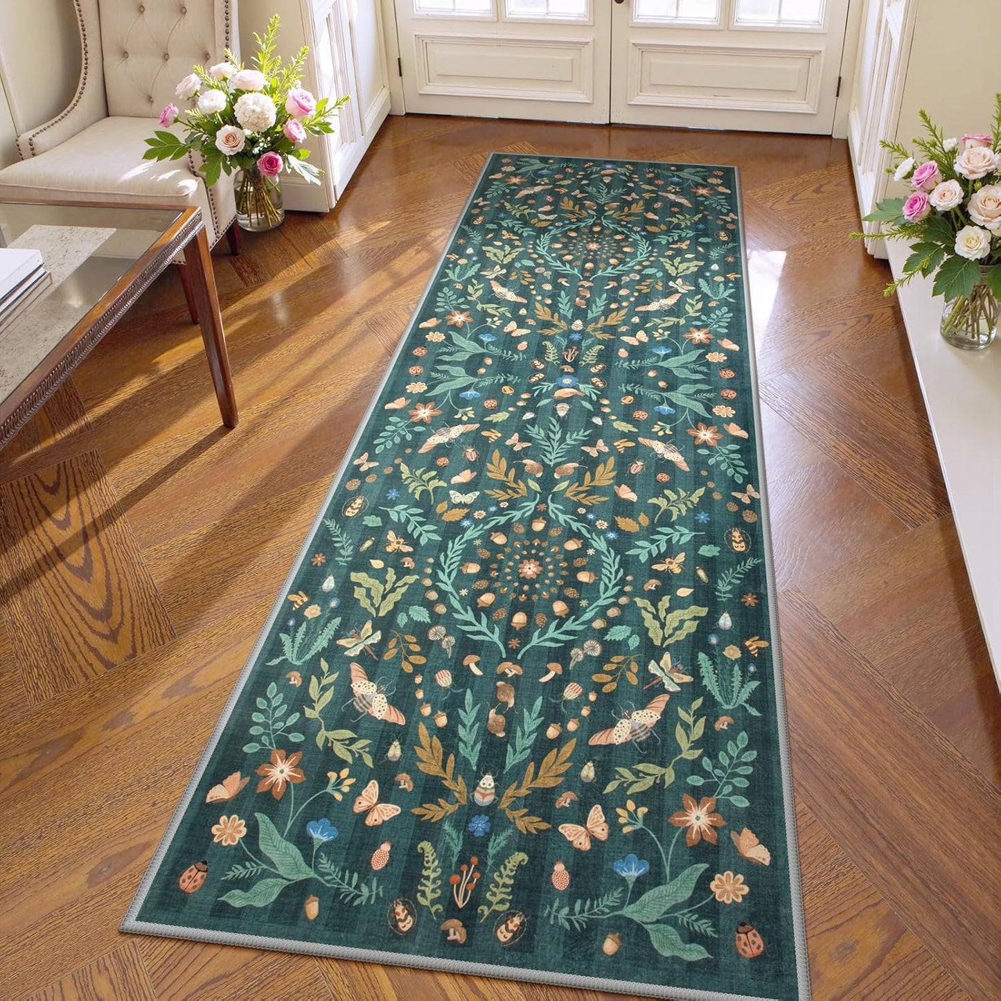 Lahome Insect Botanical 2x6 Runners for Hallways Non Slip