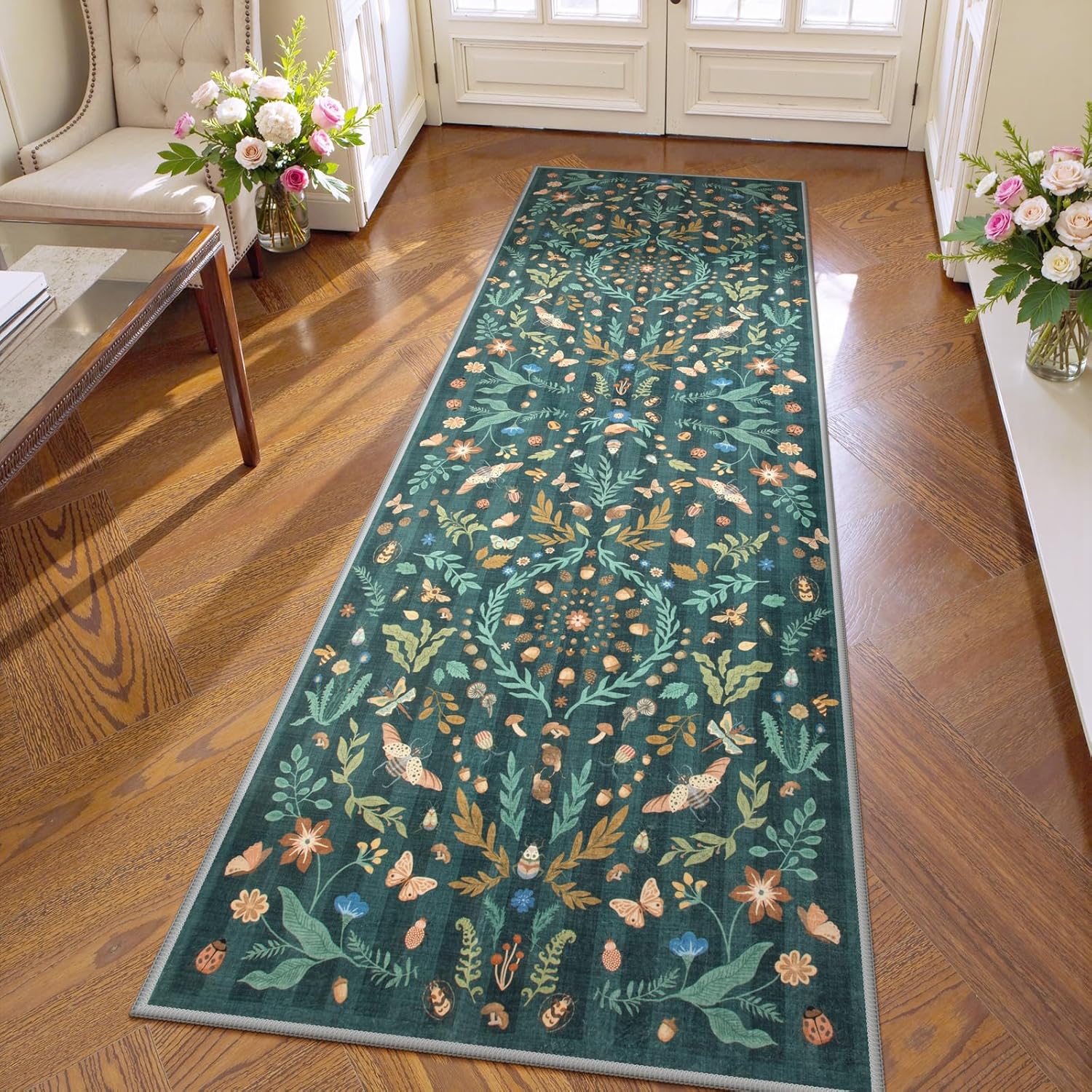 Lahome Insect Botanical 2x6 Runners for Hallways Non Slip
