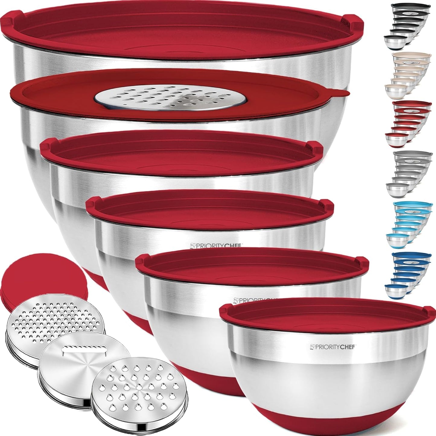 Priority Chef 6Pc Large Mixing Bowls Set with Airtight Lids