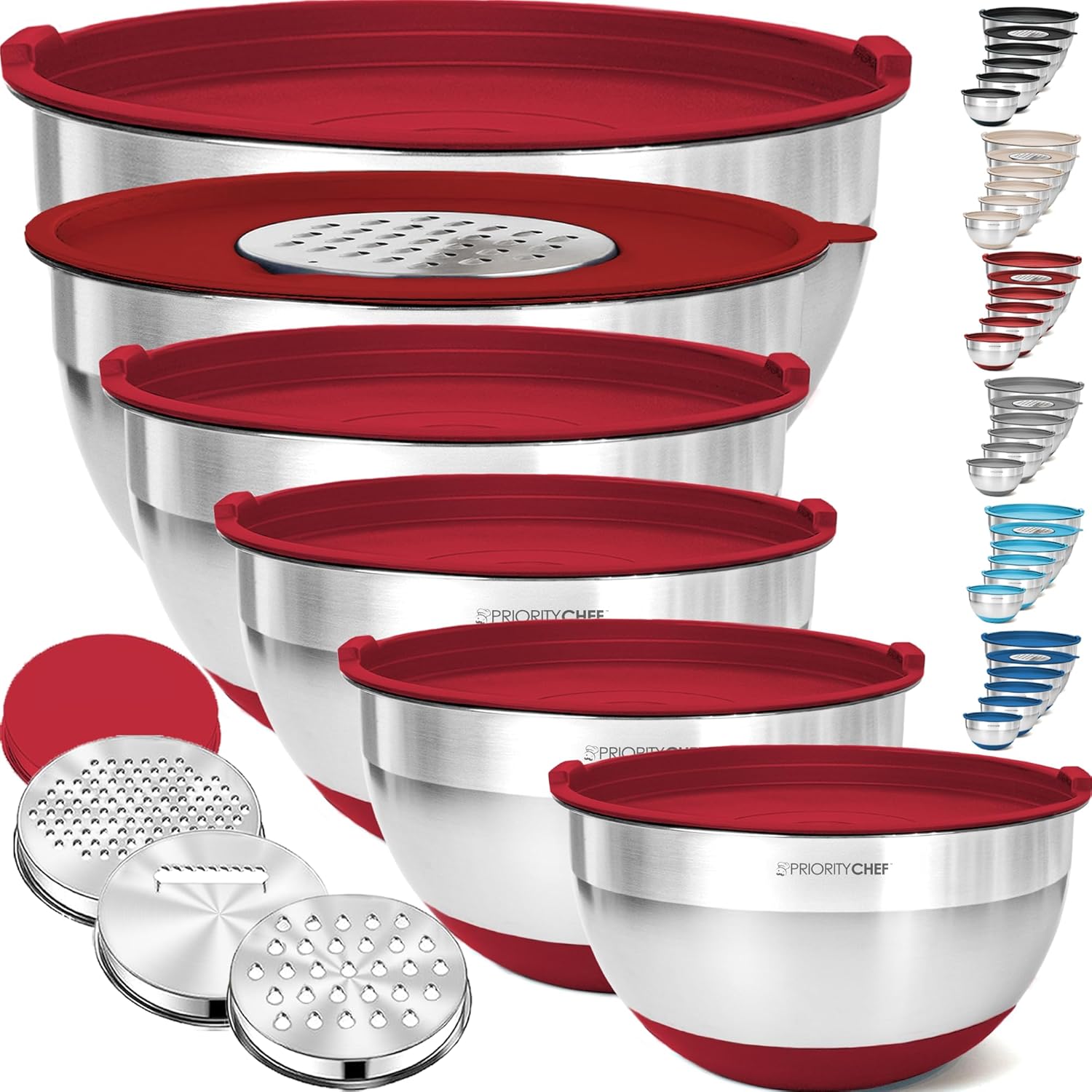 Priority Chef 6Pc Large Mixing Bowls Set with Airtight Lids