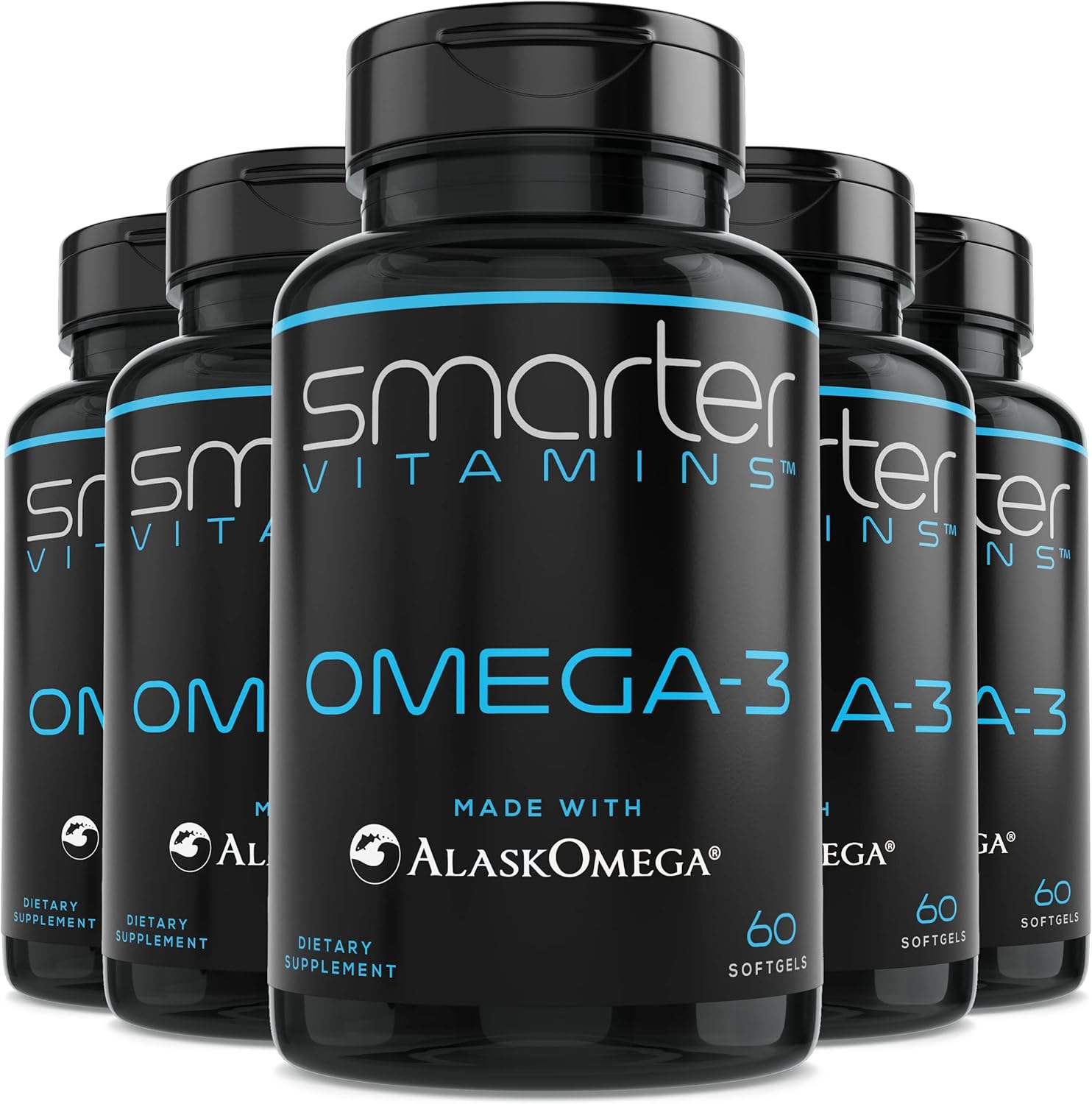 Smarter Omega 3 Fish Oil 5 Pack for Brain Health and Wellness