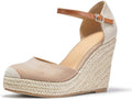 FISACE Womens Espadrille Wedge Sandals Closed Toe - Comfortable 3.2 in