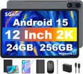 Android 15 Tablets 12 in 24GB+256GB - 2K Display, Keyboard