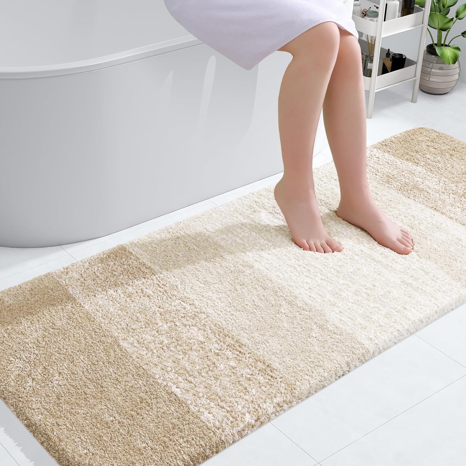 OLANLY Bathroom Runner Rugs 59x24, Soft Microfiber Bath Mats