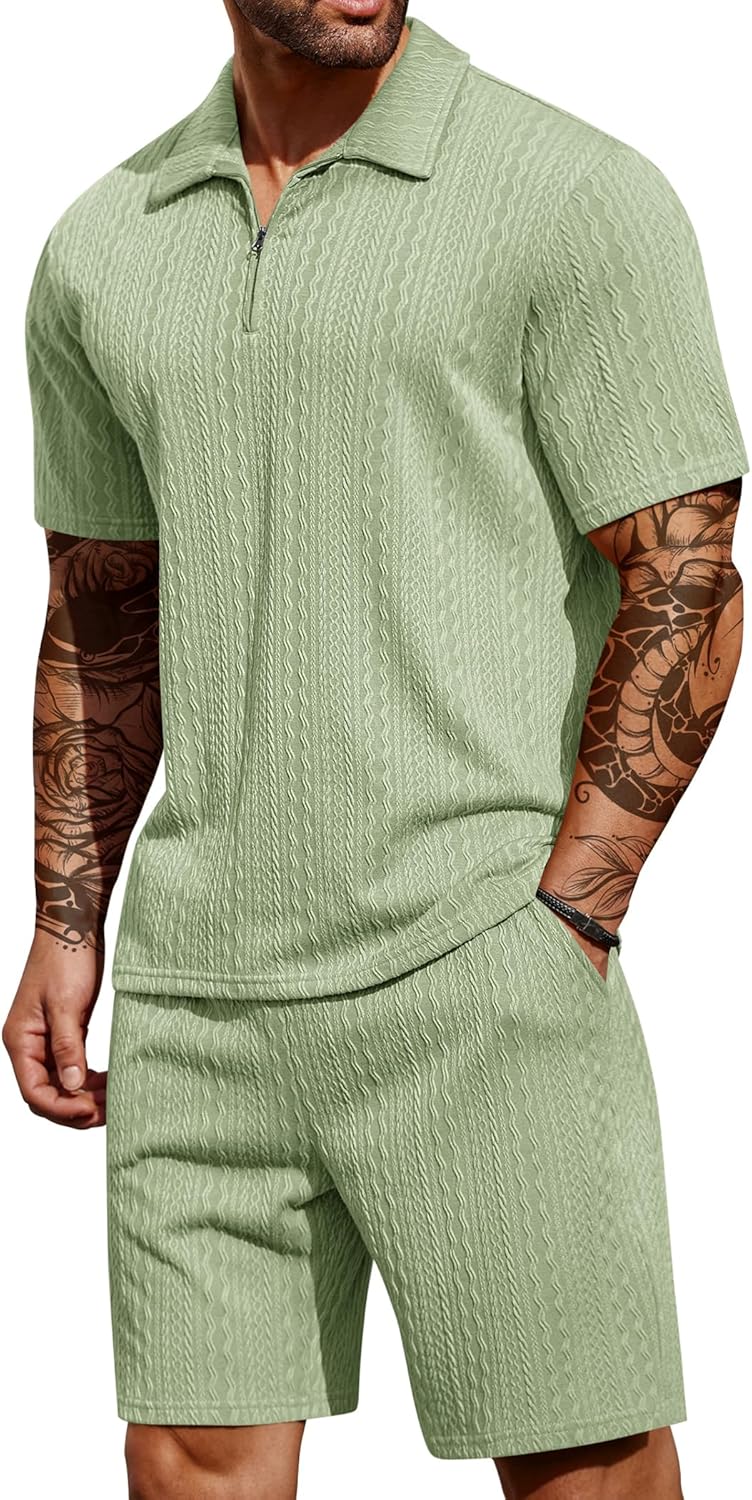 COOFANDY Men's 2 Pieces Outfits for Summer Athletic Style