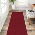 RED Solid Rubber Backed Non-Slip Hallway Stair Runner 22in x 7ft
