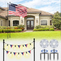 10 FT Heavy Duty Flag Pole in Ground 2-Pack - Solar Light, 5-Prong
