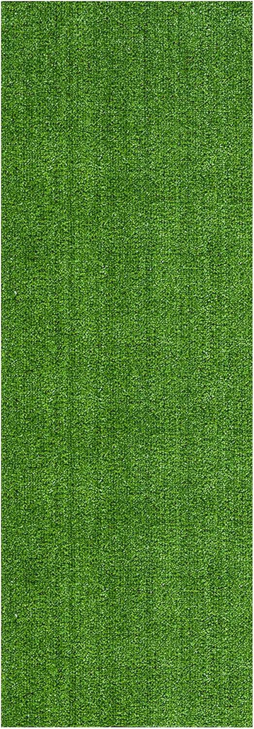 Ottomanson Artificial Grass Turf Rug for Indoor Outdoor Use