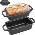 2 in 1 Cast Iron Bread Pan with Lid - Versatile Dutch Oven