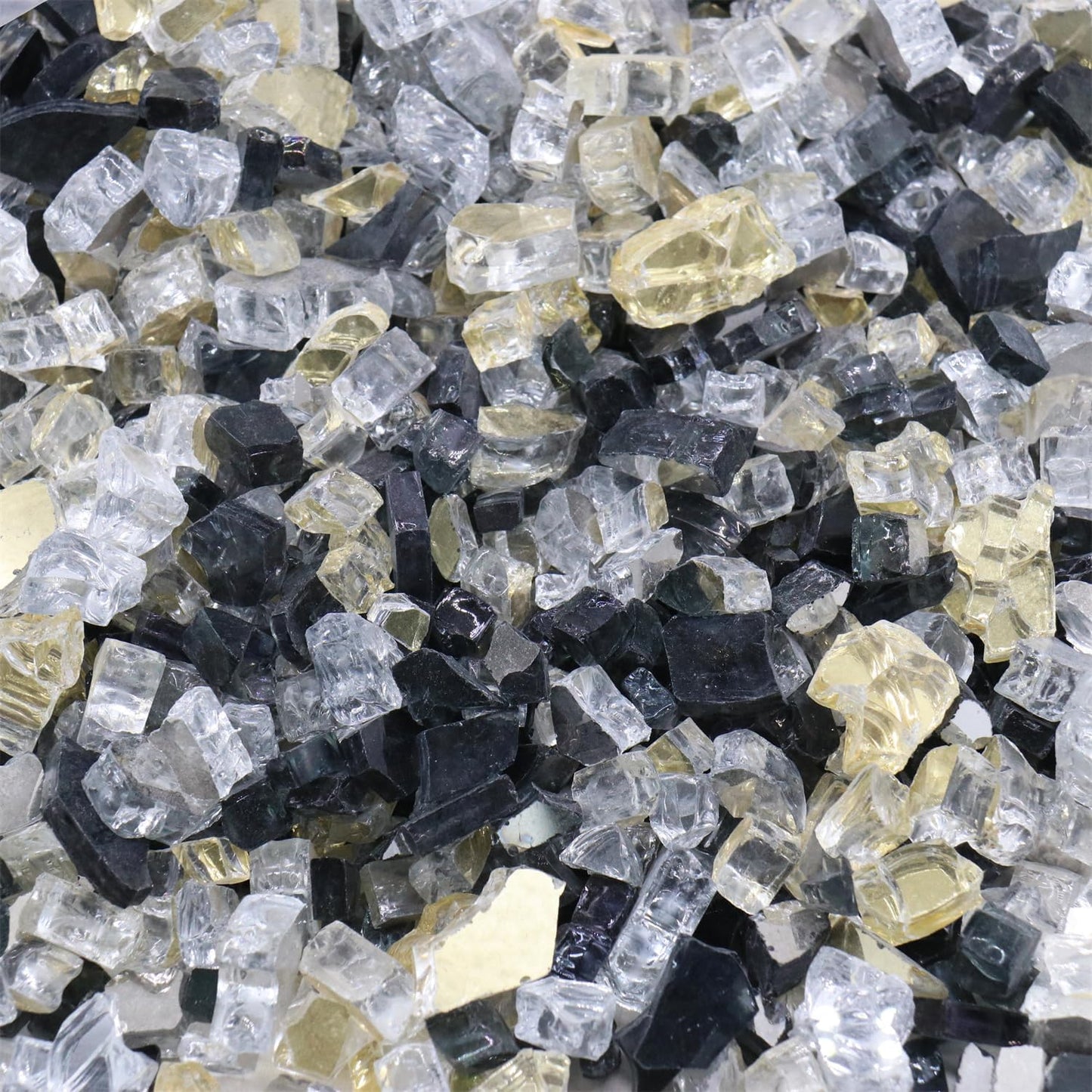 Fire Glass for Fire Pit - Reflective Tempered Glass Rocks