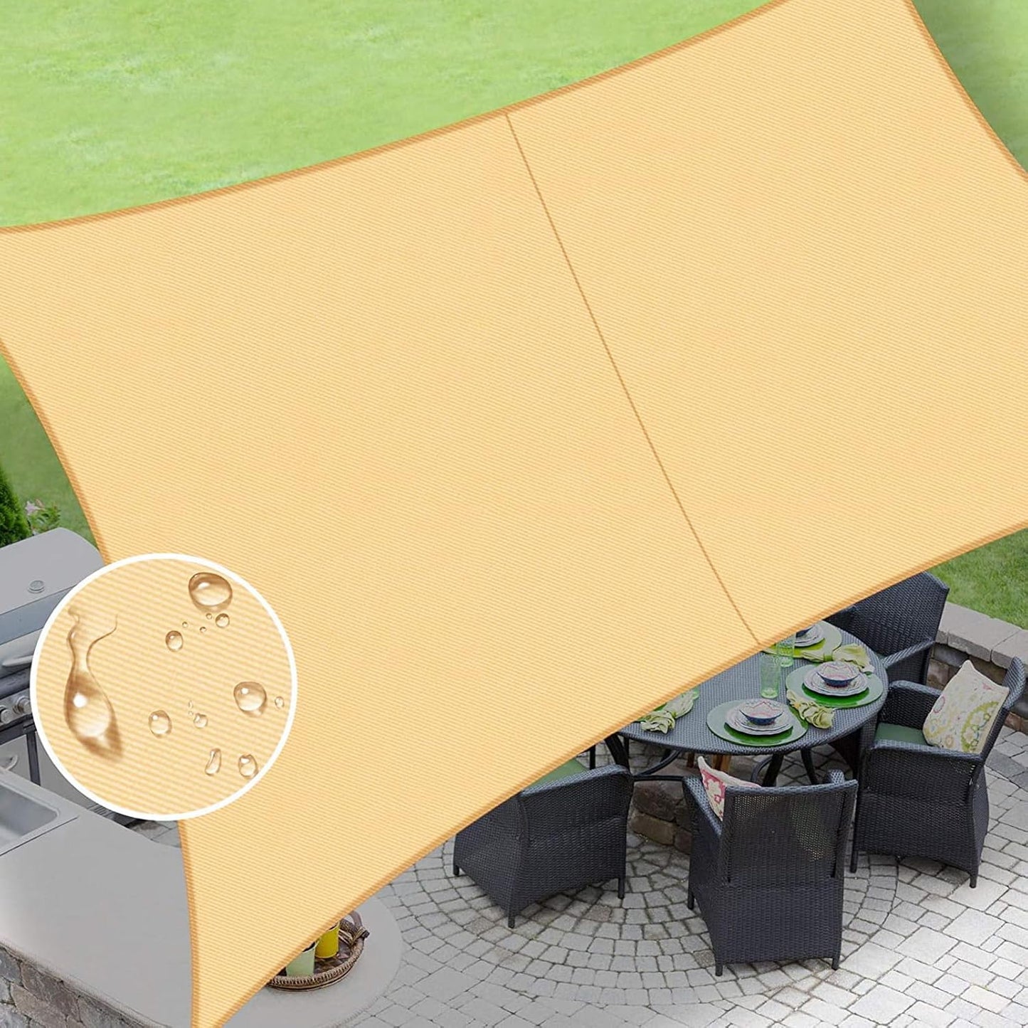 LOVE STORY Rectangle 9ftx16ft Waterproof Sun Shade Sail Canopy