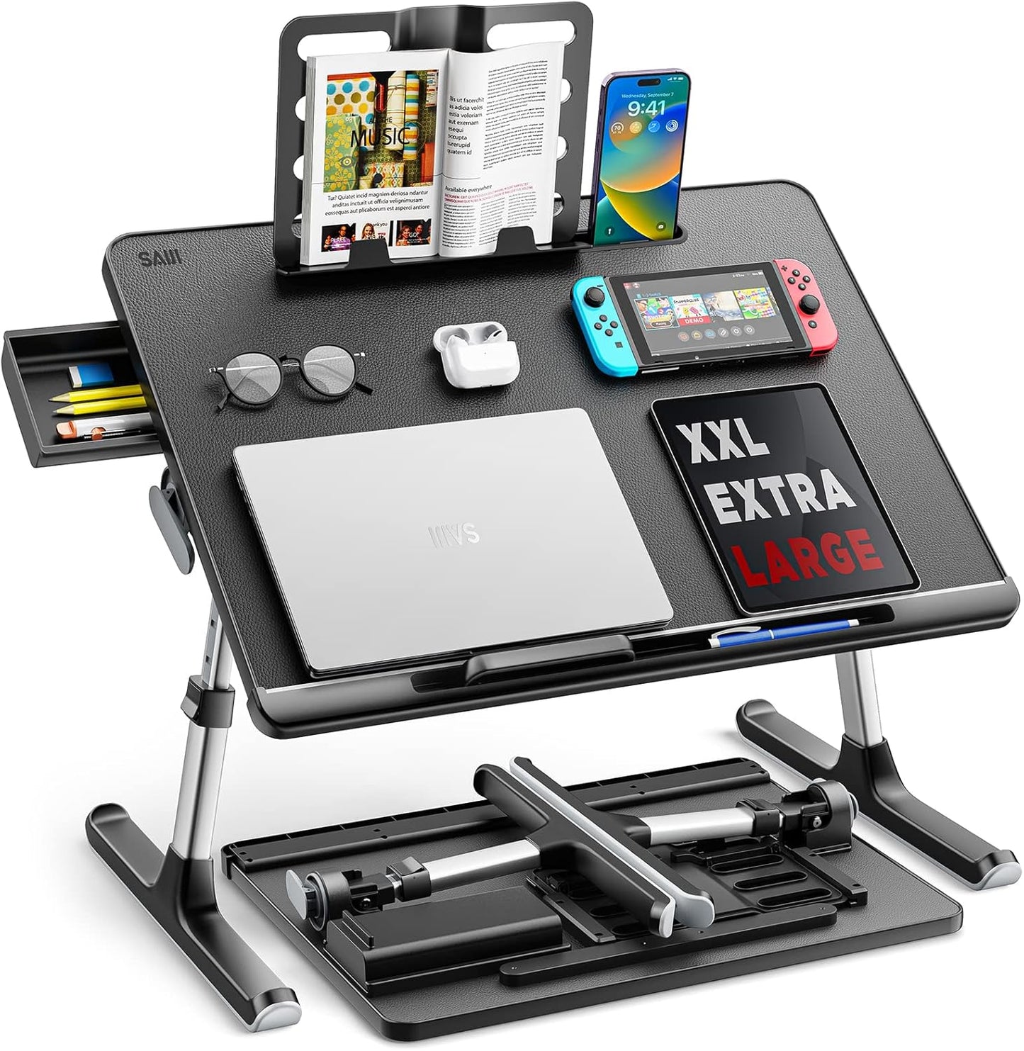 SAIJI X-Large Adjustable Laptop Desk - Ultimate Comfort & Versatility