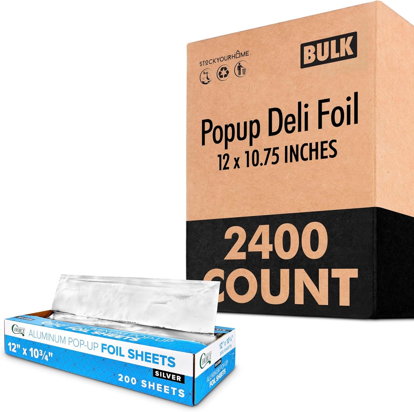 2400 Count Pre-Cut Deli Foil Sheets for Restaurants and More