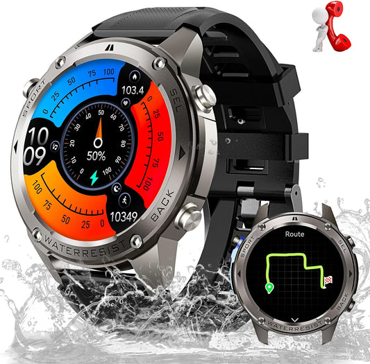 Military Smart Watch for Men with GPS and 5ATM Waterproofing