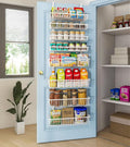 Over The Door Pantry Organizer 8-Tier Deep Baskets - Space-Saving
