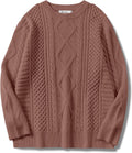 ANRABESS Oversized Cable Knit Sweater - Cozy Casual Pullover
