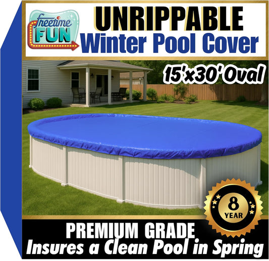 Unrippable Winter Pool Cover 15ftx30ft Oval for Above Ground Pools