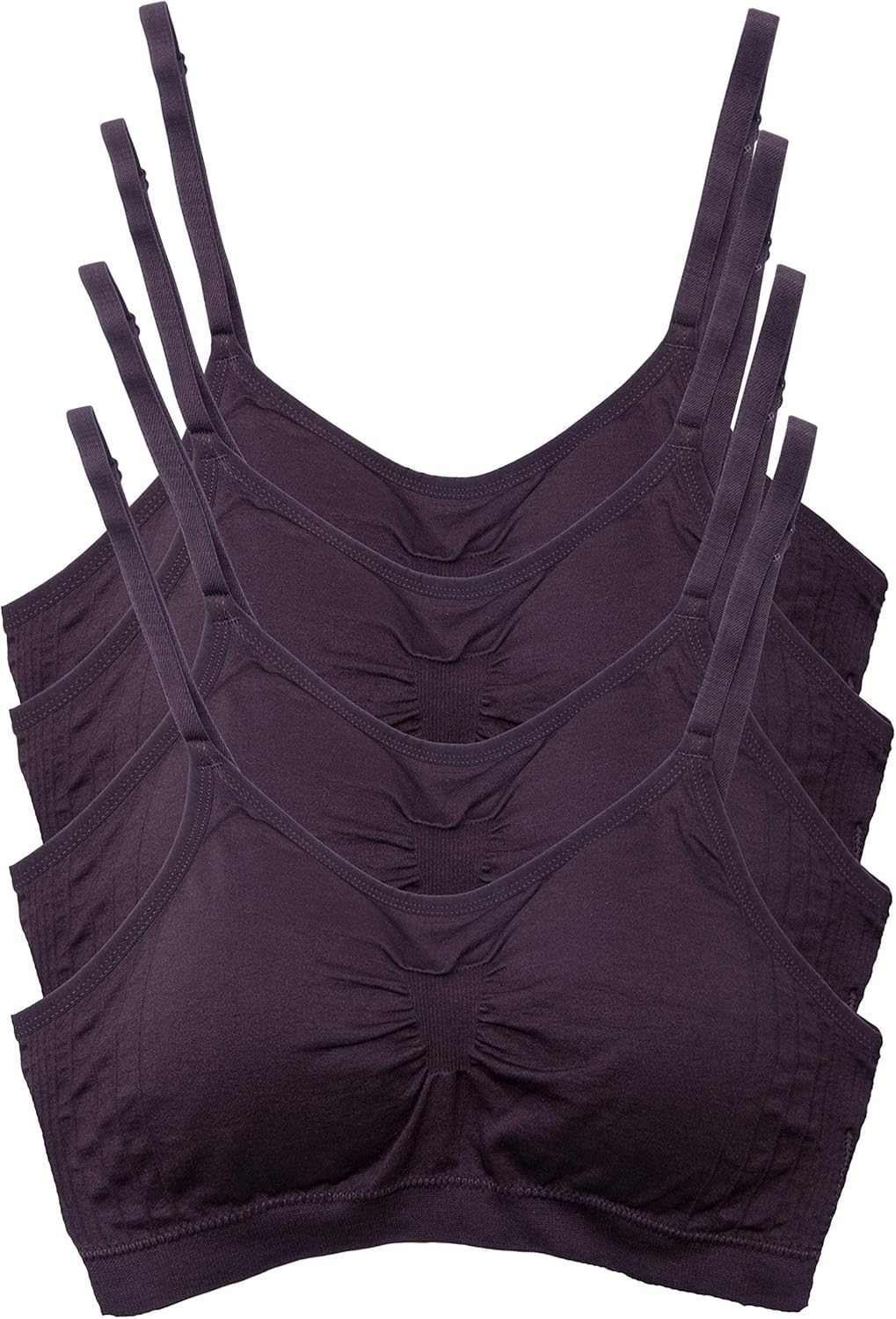 Kalon 4 Pack Womens Comfort Cami Bras with Removable Pads