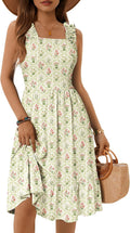 ZABERRY Womens Summer Midi Dress 2025 Square Neck A-line