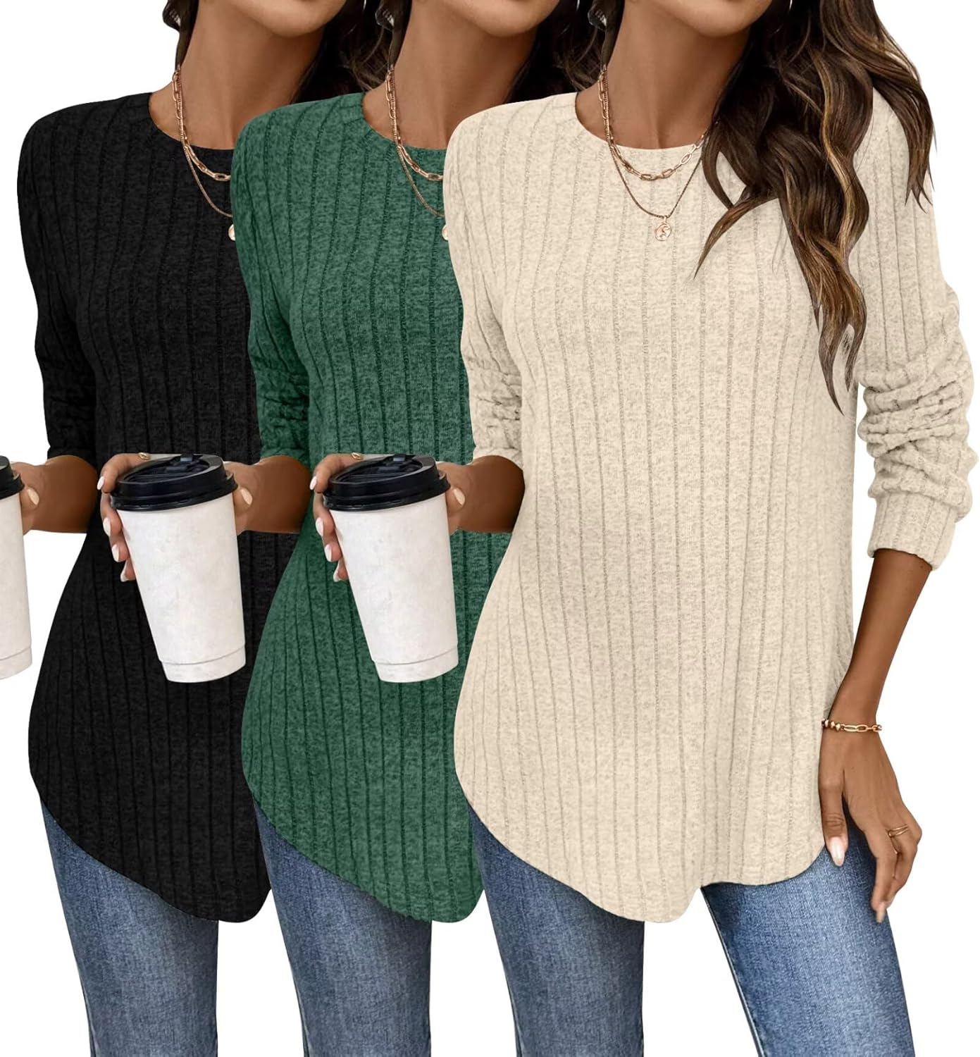 Bliwov Womens Long Sleeve Shirts for Casual Fall Outfits