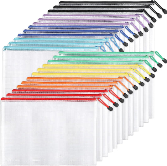 Waterproof A4 Zipper Pouches - Organize School & Office Supplies!