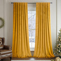 Mustard Yellow Gold Velvet Curtain 84 in 2 Panel - Warm, Room
