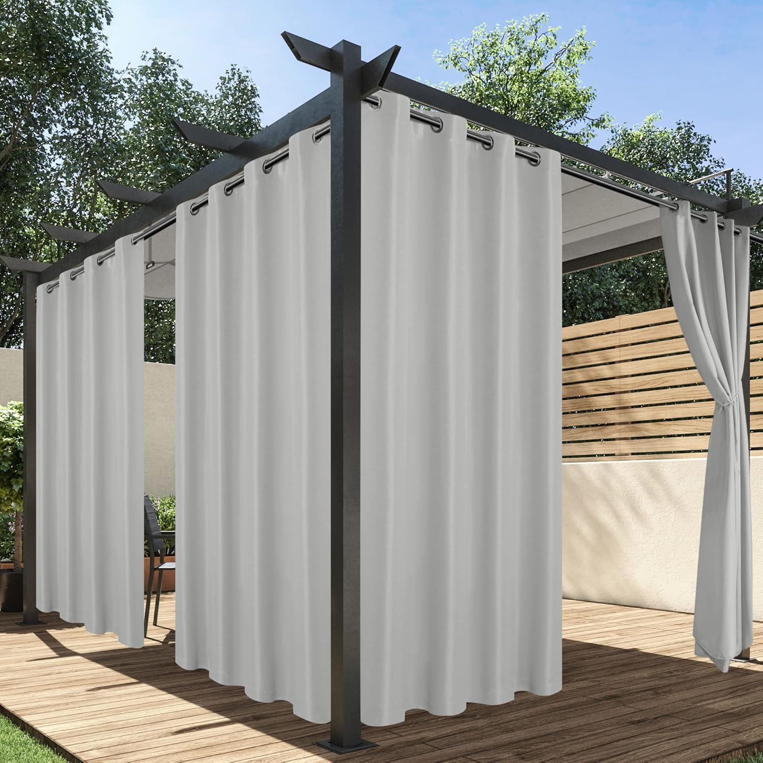 Outdoor Curtains for Patio Waterproof - 4 Panels for Privacy