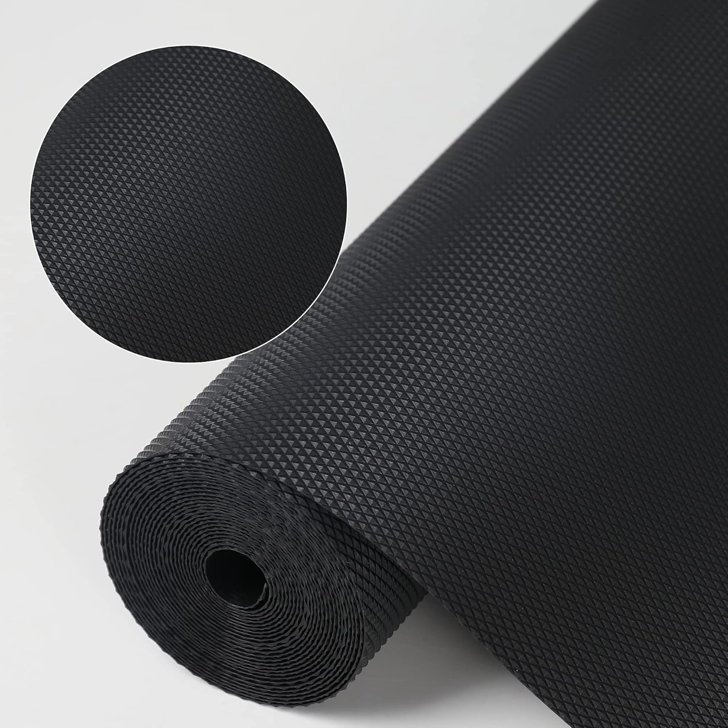 Kitchen Shelf Liner Non-Adhesive Waterproof Fridge Mats Black