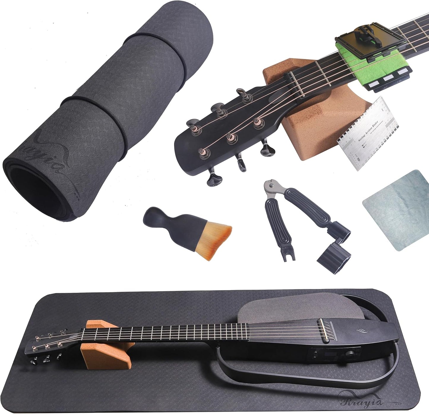 Guitar Cleaning Kit with Work Mat, Neck Rest, and Tools