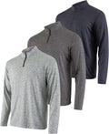 Men's 3-Pack Dry-Fit Quarter Zip Active Pullover - Big & Tall Ready