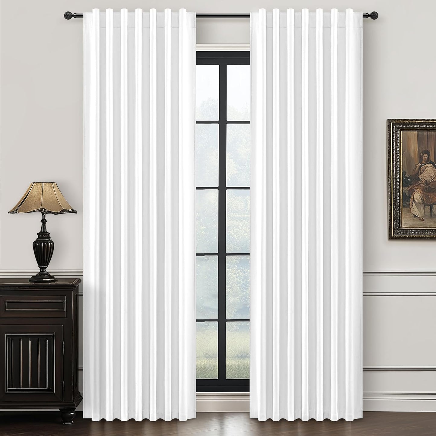 Elegant Pure White Linen Drapes for Living Room and Bedroom