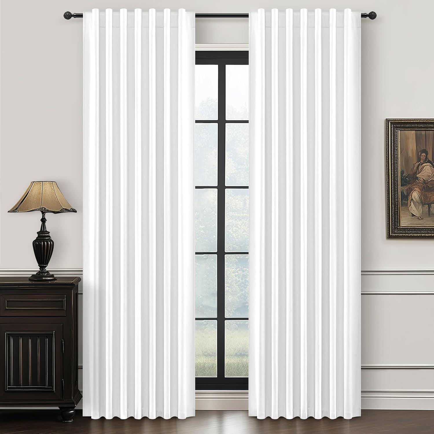 Elegant Pure White Linen Drapes for Living Room and Bedroom